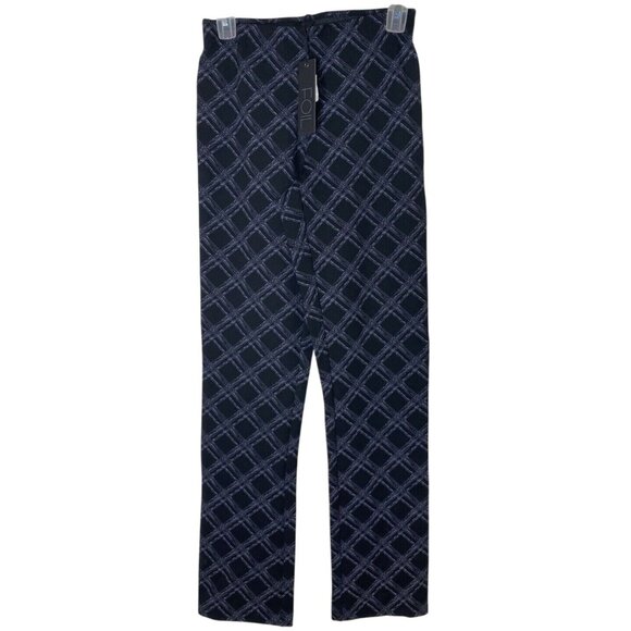 Foil 4 Grid-Print Stretch Trousers Black/Gray Slim Ankle Cigarette NWT - Picture 1 of 7